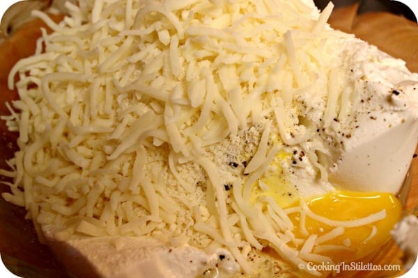 Stuffed Shells with Homemade Tomato Sauce - Making the Filling | Cooking In Stilettos