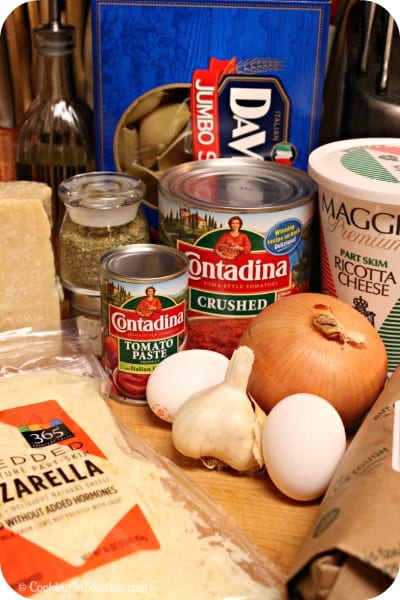 Stuffed Shells with Homemade Tomato Sauce - Ingredients | Cooking In Stilettos