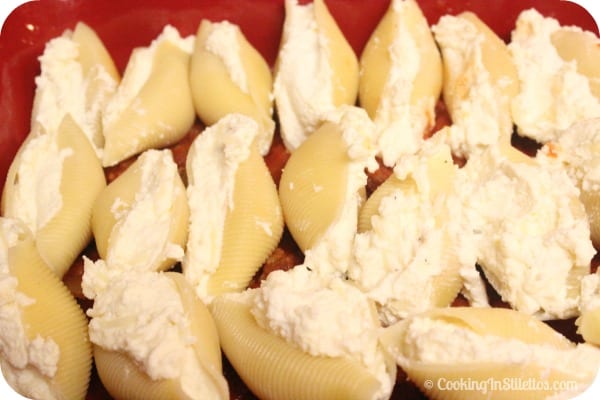 Stuffed Shells with Homemade Tomato Sauce - All Stuffed and Ready to Go | Cooking In Stilettos