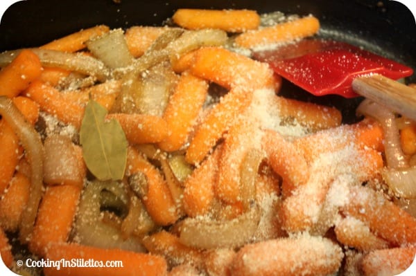 Slow Cooked Pot Roast with Vegetables - Sprinkling the Veggies with A Bit of Tapioca | Cooking in Stilettos