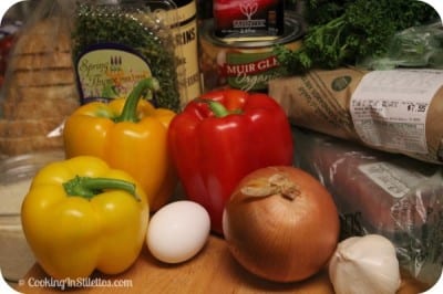 Pan Fried Meatloaf in Tri-Color Peppers - Ingredients | Cooking In Stilettos