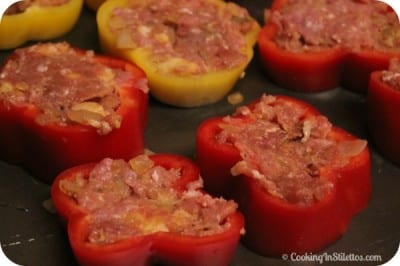 Pan Fried Meatloaf in Tri-Color Peppers - Stuffed | Cooking In Stilettos