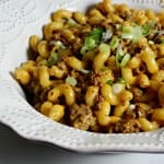 Comfort Food Made Quick – Bacon Cheese Beef Pasta #CampbellsSauces #Client