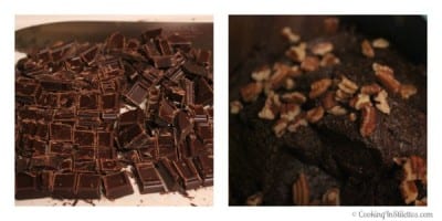 Double Chocolate Pecan Cookies - Mixing In The Chocolate Chunks and Pecans | Cooking In Stilettos