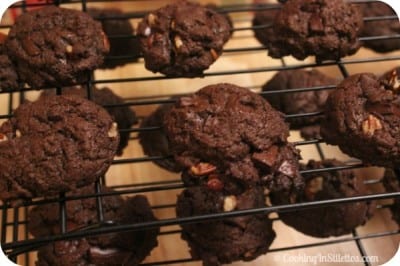 Double Chocolate Pecan Cookies - Cooling the Cookies | Cooking In Stilettos