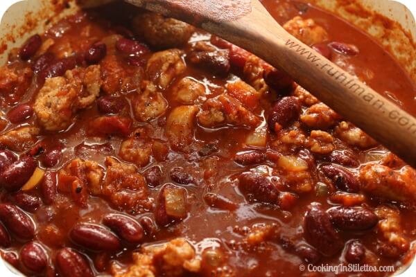 Italian Sausage Chili - Time to Simmer | Cooking In Stiletto