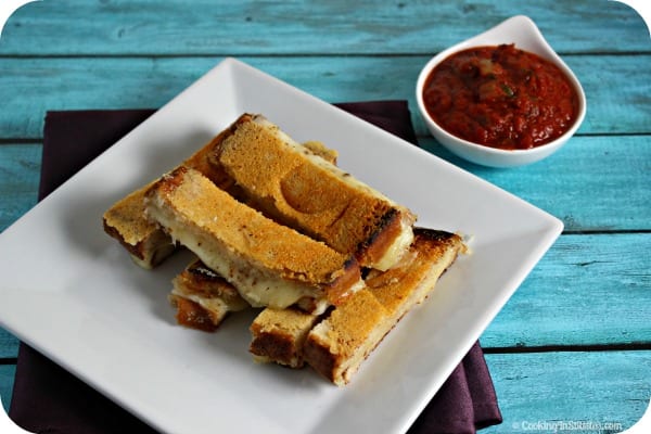Parmesan Crusted Grilled Cheese Sticks | Cooking In Stilettos