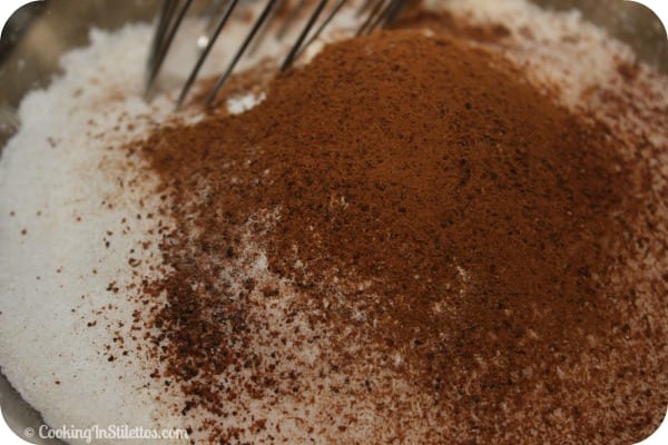 Cinnamon Donut Muffins - Whisking the Dry Ingredients | CookingInStilettos.com