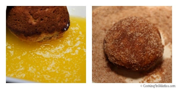 Cinnamon Donut Muffins - Final Steps | CookingInStilettos.com