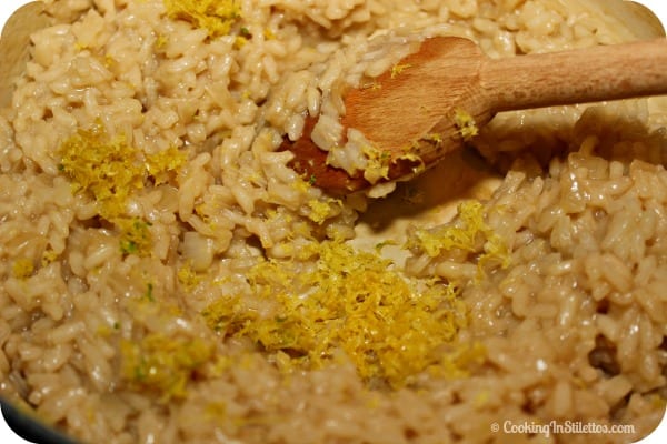 Lemon Risotto - Adding the Lemon Zest | Cooking In Stilettos