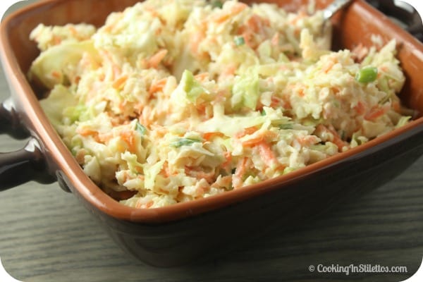 Lightened Up Coleslaw | Cooking In Stilettos