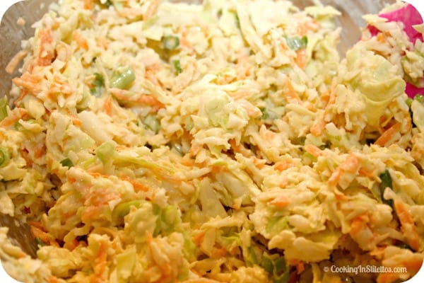 Lightened Up Coleslaw - Time to Mix | Cooking In Stilettos