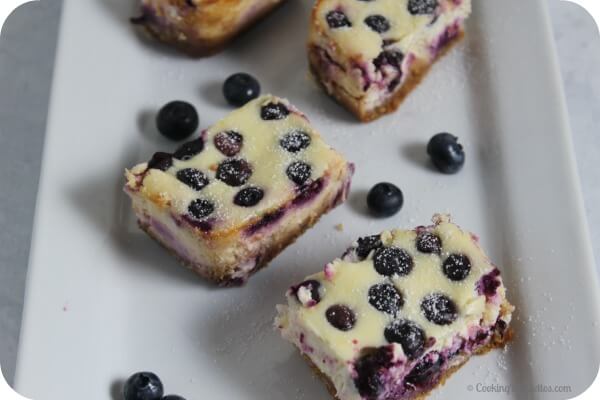 Lemon Blueberry Cheesecake Bars | Cooking In Stilettos