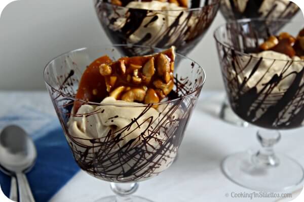 Peanut Butter Mousse with Caramelized Cashew Brittle | Cooking In Stilettos