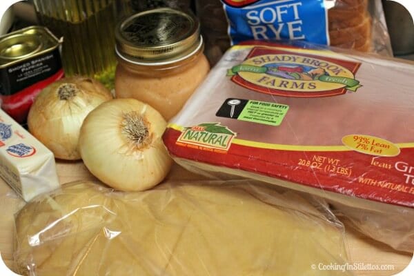 Turkey Burger Patty Melts with Caramelized Onions and Comeback Sauce - Ingredients | Cooking In Stilettos 