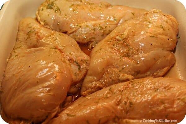 Cheesy Fiesta Chicken and Rice with Homemade Pico de Gallo - Baking the Chicken | Cooking In Stilettos