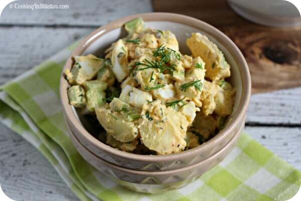 Deviled Egg Potato Salad | CookingInStilettos.com