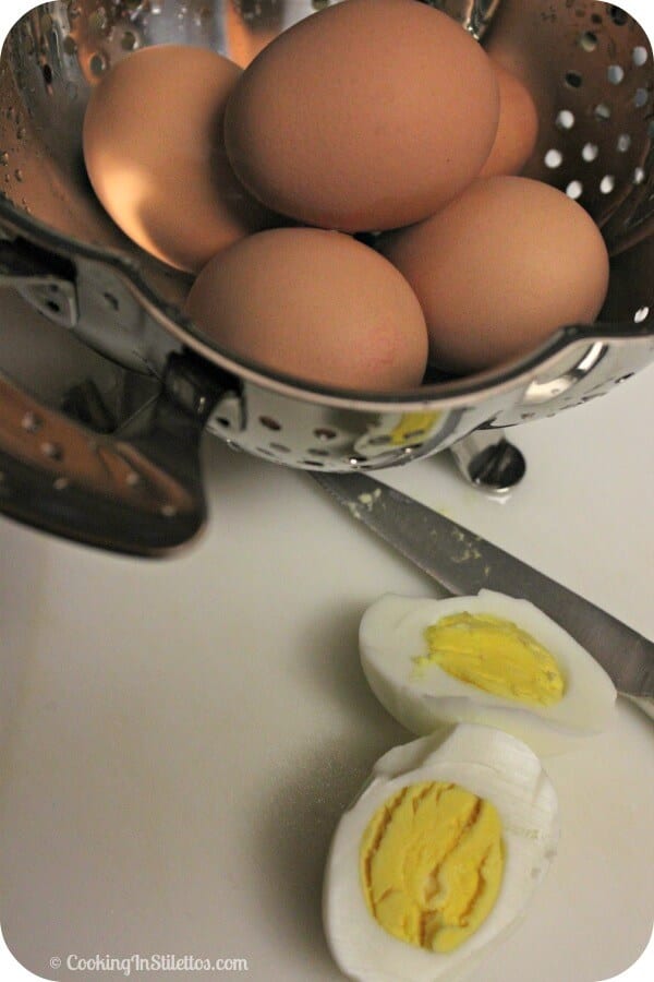 Deviled Egg Potato Salad - Perfectly Hardboiled Eggs | CookingInStilettos.com