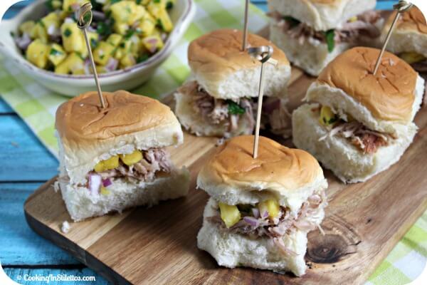 Kalua Pork Slider with Spicy Pineapple Relish | Cooking In Stilettos