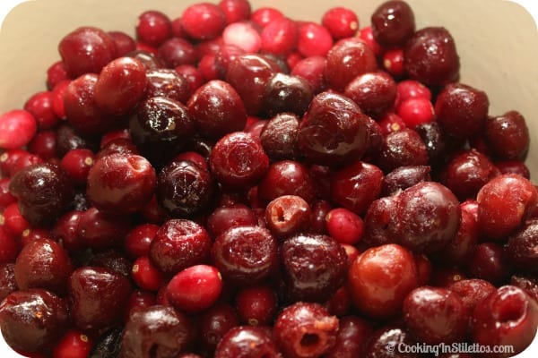 Spiced Cherry Cranberry Chutney - Frozen Cherries and Cranberries | Cooking In Stilettos