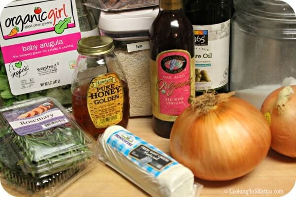 Arugula Salad with Baked Goat Cheese and Rosemary Honey - Ingredients | Cooking In Stilettos