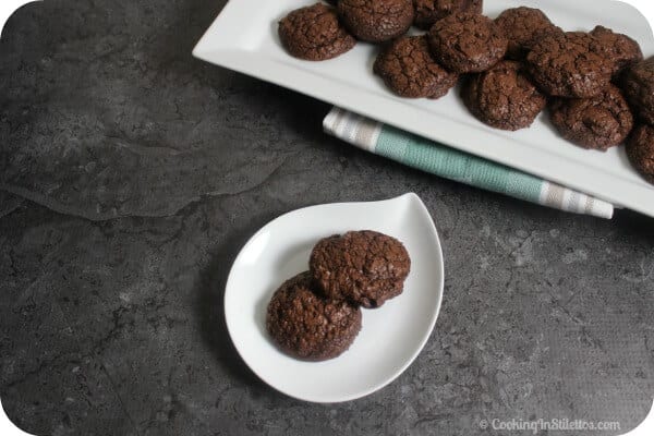Rich chocolatey cookies touched with a hint of espresso. These Double Chocolate Espresso Cookies from CookingInStilettos.com are the perfect midday pick-me-up!