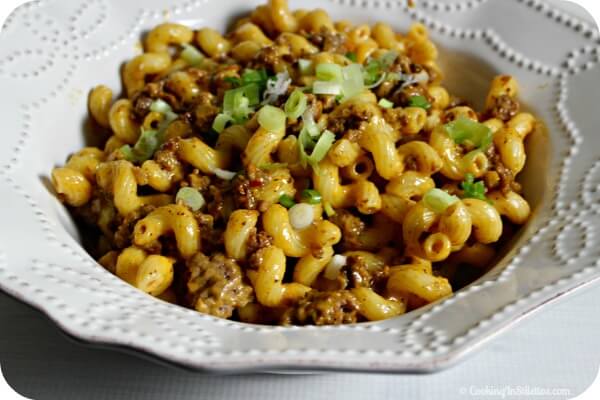 Bacon Cheddar Beef Pasta | Cooking In Stilettos