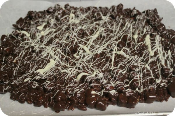 Rocky Road Chocolate Bark - Adding the White Chocolate | Cooking In Stilettos
