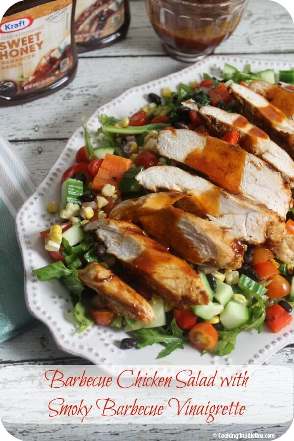 Barbecue Chicken Salad with Smoky Barbecue Vinaigrette | Cooking In Stilettos