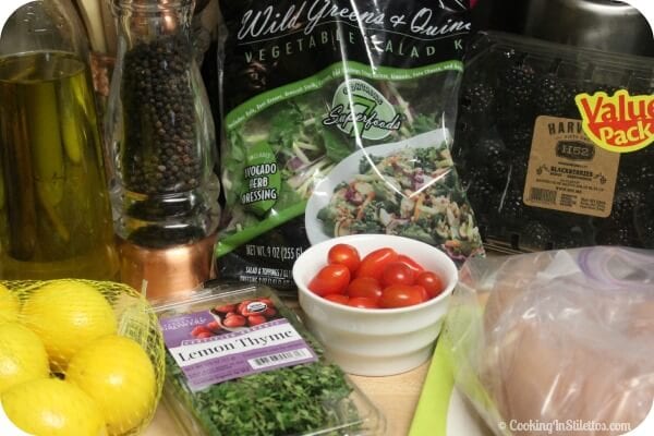 Wild Greens and Quinoa Salad with Baked Lemon Chicken - Ingredients | Cooking In Stilettos