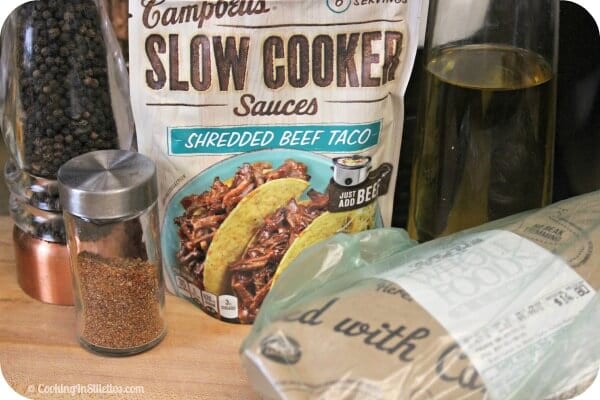 Easy Shredded Beef Tacos - Ingredients | Cooking In Stilettos