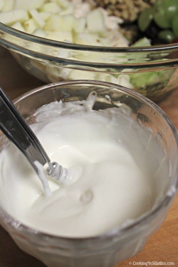 Chicken Waldorf Salad - Lemony Yogurt Dressing | CookingInStilettos.com