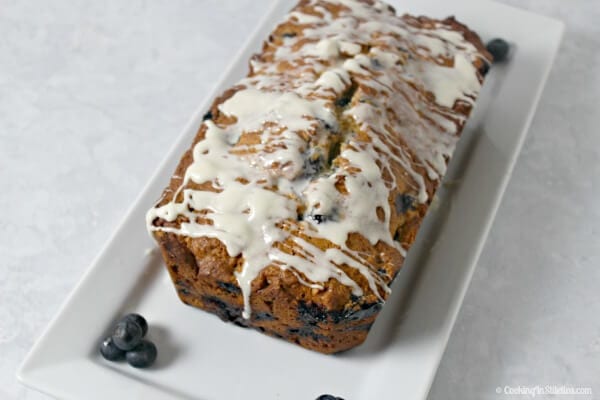 Blueberries and Cream Quick Bread | CookingInStilettos.com