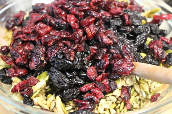 Pumpkin Seed Cherry Trail Mix - Adding the Sweet Cherries and Tart Cranberries | Cooking In Stilettos