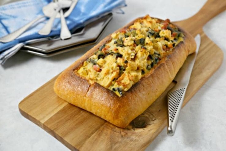 Chile Relleno Style Eggs in Ciabatta | Cooking In Stilettos