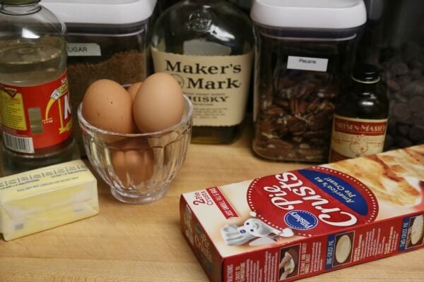 Chocolate Bourbon Pecan Pie - Ingredients | CookingInStilettos.com