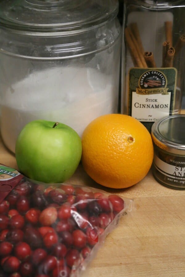 Homemade Cranberry Sauce with Orange and Apple - Ingredients | CookingInStilettos.com