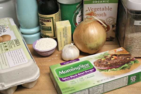 Meatless Loco Moco with Savory Onion Gravy -- Ingredients | CookingInStilettos.com