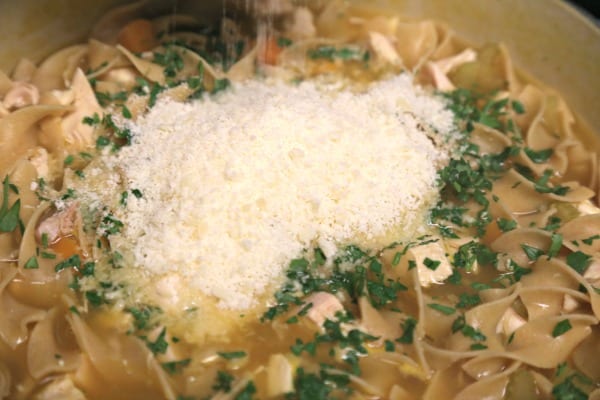 Lemon Chicken Noodle Soup - Even More Parmesan Flavor | CookingInStilettos.com