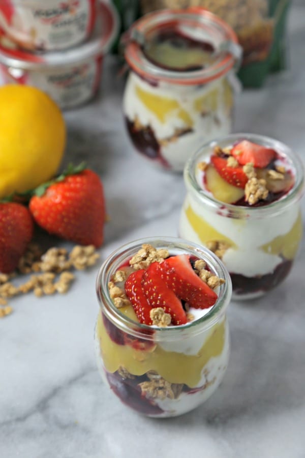 Lemon Berry Yogurt Crunch Parfait | CookingInStilettos.com