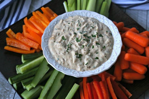 This Caramelized Onion Whipped Ricotta from CookingInStilettos.com takes the standard onion dip to new heights. Sweet and savory caramelized onions are whipped with fresh thyme and rich ricotta cheese for a delicious dip, perfect for entertaining, tailgating or just because.
