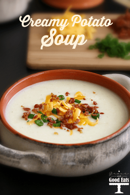 Delicious Dishes Recipe Party - Favorite Comfort Foods - Creamy Potato Soup from Grace & Good Eats | CookingInStilettos.com