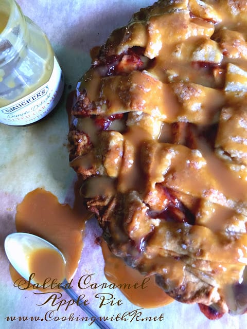 Delicious Dishes Recipe Party - Pie Recipes- Salted Caramel Apple Pie from Cooking with K | CookingInStilettos.com