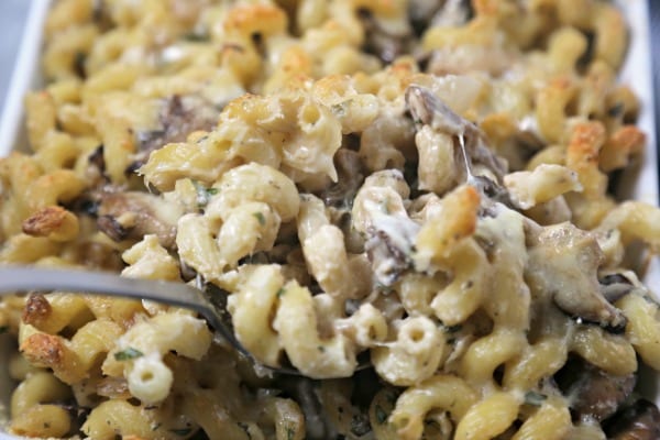 Three Cheese Baked Mushroom Pasta | CookingInStilettos.com