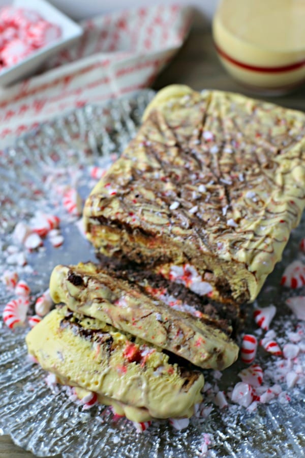 For the holidays, this rich and creamy Chocolate Swirled Peppermint Crunch Semifreddo from CookingInStilettos.com is the perfect make-ahead dessert and is so easy to make!