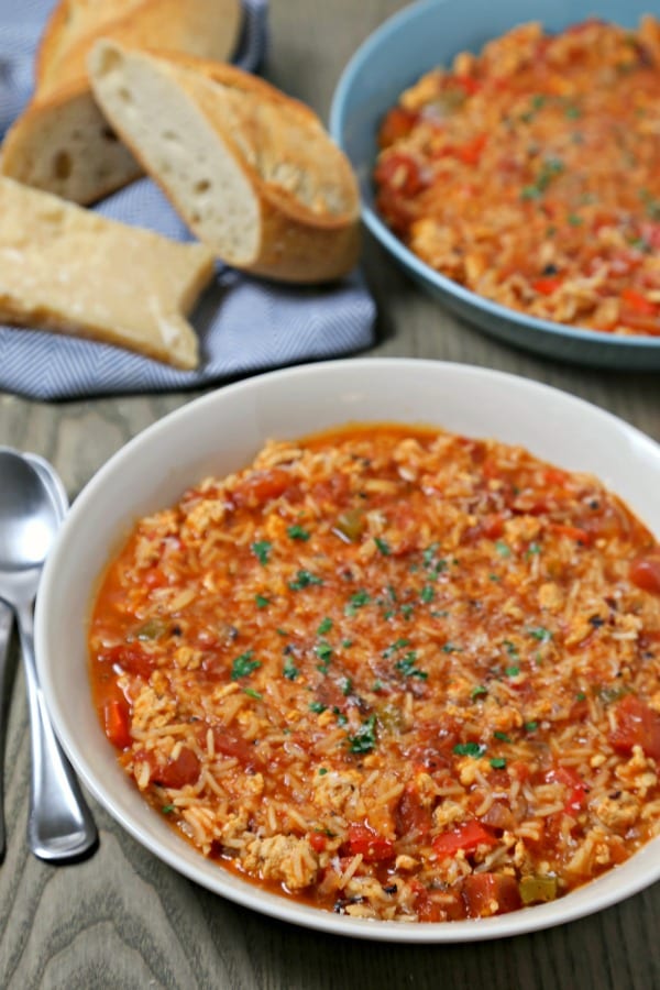 Stuffed Pepper Soup from CookingInStilettos.com will be your go-to winter favorite with the flavors of a classic stuffed pepper in a warm, comforting bowl of soup! This easy soup recipe is perfect for those one-pot meals and couldn't be easier to prepare with just a few pantry ingredients.