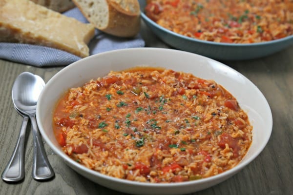 Stuffed Pepper Soup from CookingInStilettos.com will be your go-to winter favorite with the flavors of a classic stuffed pepper in a warm, comforting bowl of soup! This easy soup recipe is perfect for those one-pot meals and couldn't be easier to prepare with just a few pantry ingredients.