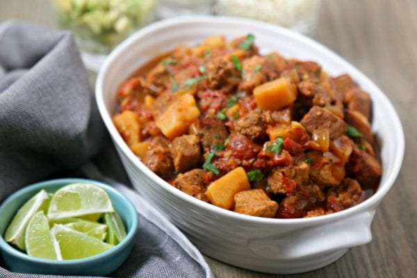 Slow Cooker Pork Tinga with Potatoes, Avocado and Fresh Cheese | CookingInStilettos.com