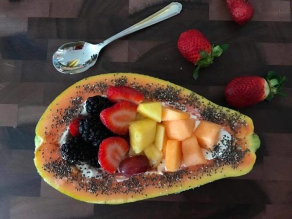 Delicious Dishes Recipe Party - Breakfast Recipes - Papaya Fruit Bowl from Celebrate Woman Today | CookingInStilettos.com