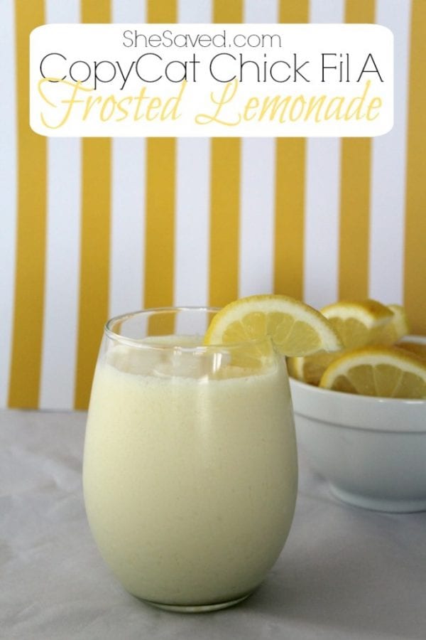 Delicious Dishes Recipe Party - Frozen Treats - Copycat Chick Fil A Frosted Lemonade from She Saved | CookingInStilettos.com